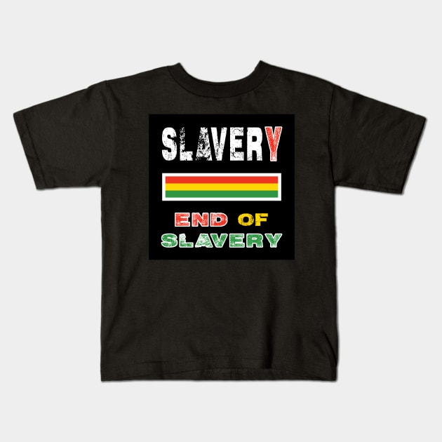 End of Slavery Kids T-Shirt by Aqua Juan